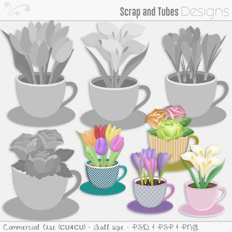 Flowers In Cup Templates 2 - Click Image to Close